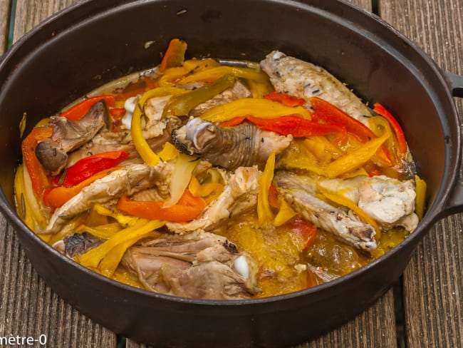 Poulet aux poivrons en cocotte