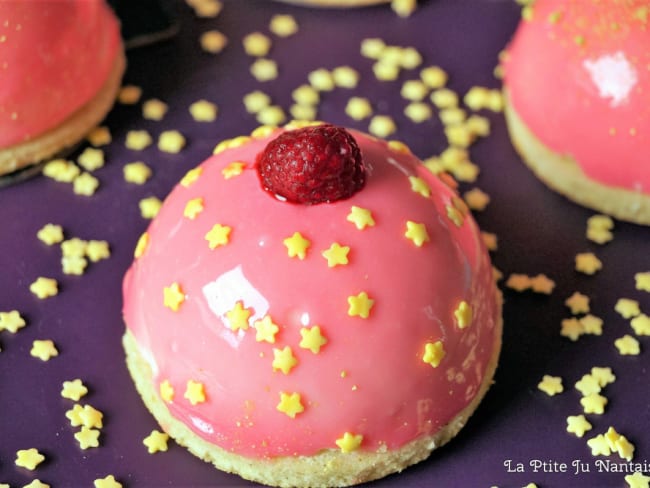 Dôme rose mousse citron cœur framboise