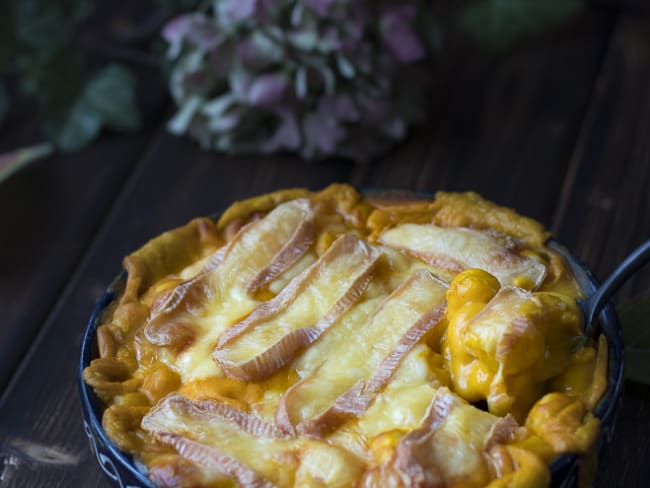 Gratin de gnocchi à l’alsacienne, à la béchamel de potiron et au munster