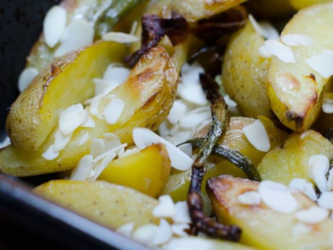 Pommes de terre et haricots verts aux amandes