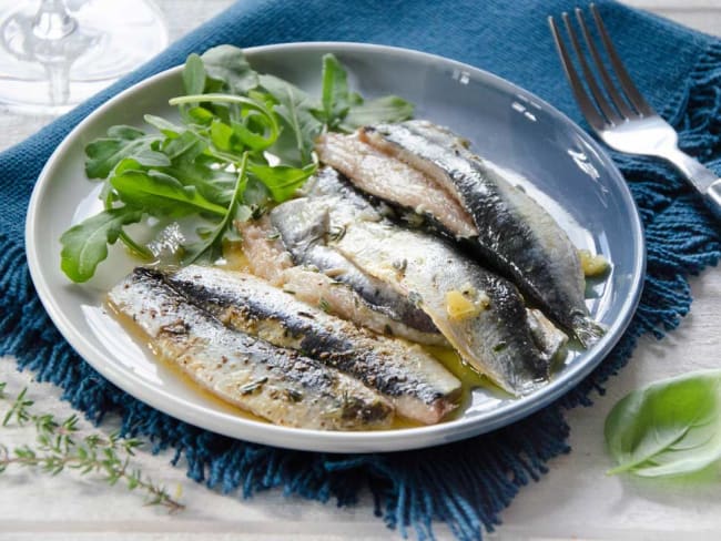 Sardines confites au citron et à l'huile d'olive