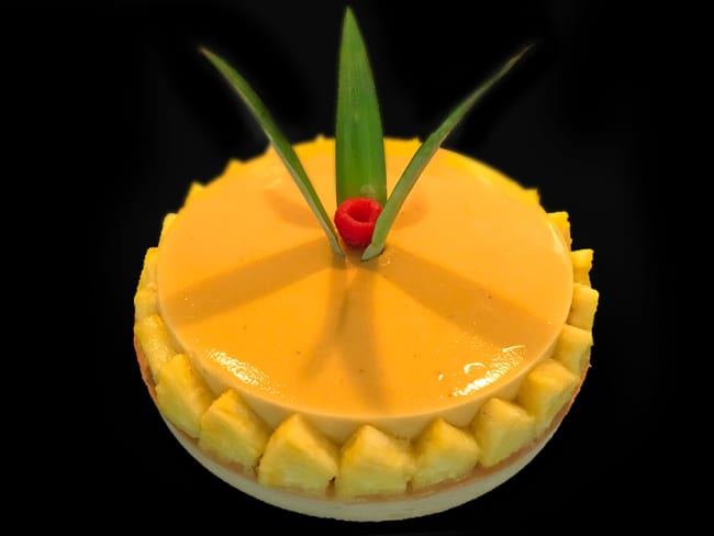 Tarte exotique ananas banane mangue