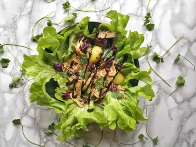 Salade d’artichauts violets crus et pommes de terre nouvelles