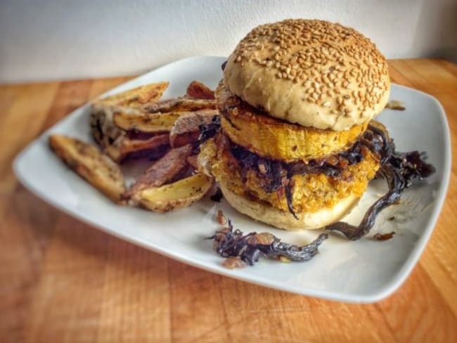 Burger de seitan aux saveurs d’automne