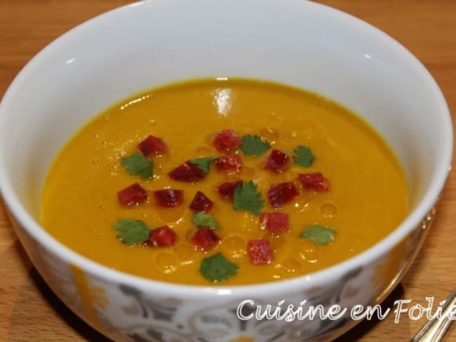 Velouté de cucurbitacée au chorizo