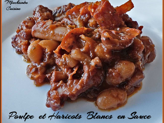 Polpo in umido con fagioli : poulpe et haricots blancs en sauce comme en Toscane