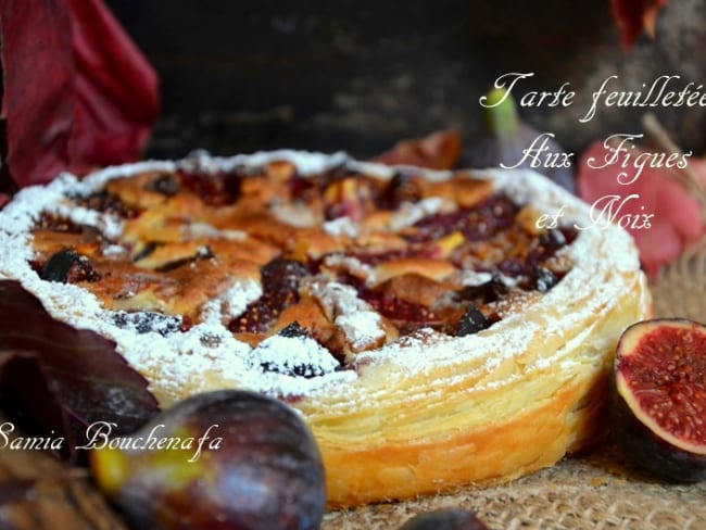 Tarte feuilletage semi-inversée aux figues et noix