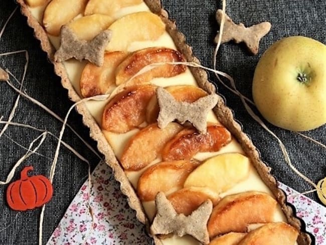 Tarte crème de coco aux pommes caramélisées