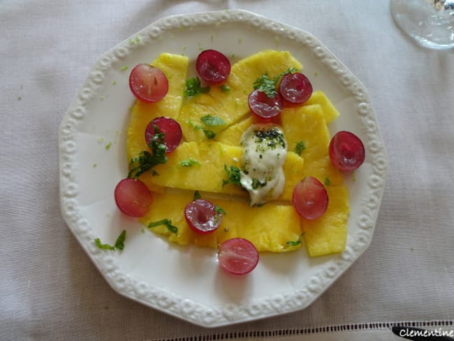 Carpaccio d'ananas de Jamie Oliver