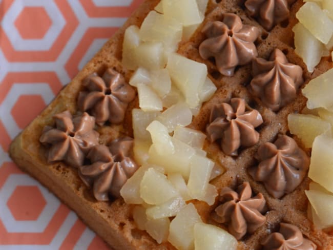 Gaufre poire et chocolat