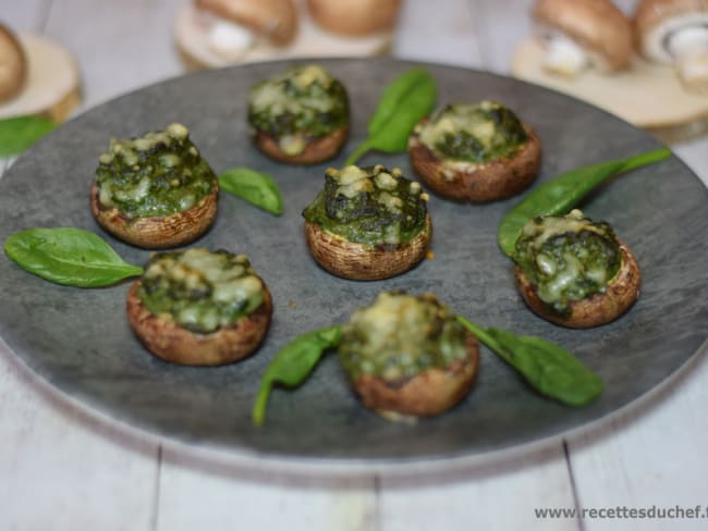 Champignons farcis aux épinards