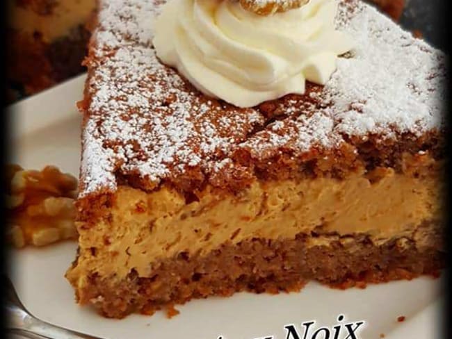 Gâteau aux noix et à la crème de mascarpone