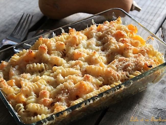 Gratin de pâtes butternut et comté