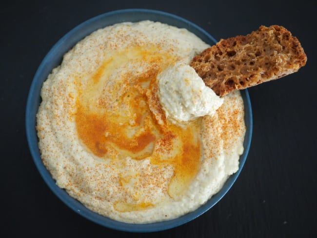 Houmous à l'huile d'olive ou au fromage blanc de brebis