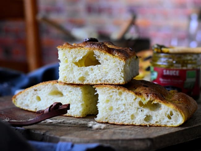 Pain italien Focaccia à la sauce Chermoula