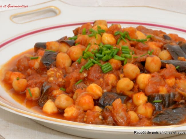 Ragoût de pois chiches, aubergine et crème Soignon