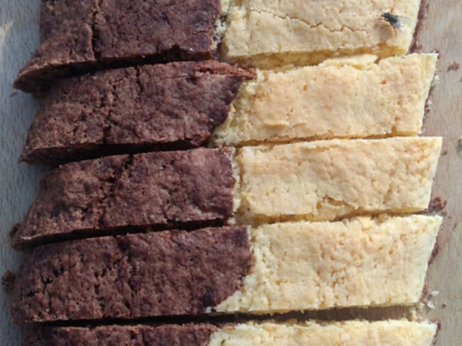 Biscotti parigini bicolori, biscuits parisiens bicolores