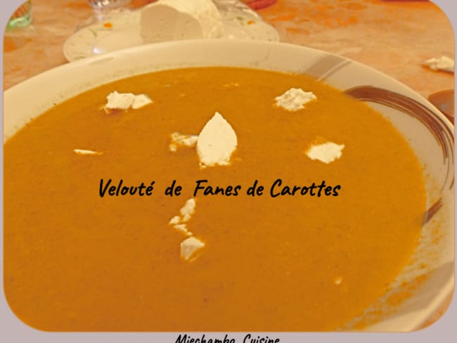 Velouté de fanes de carottes, fromage frais