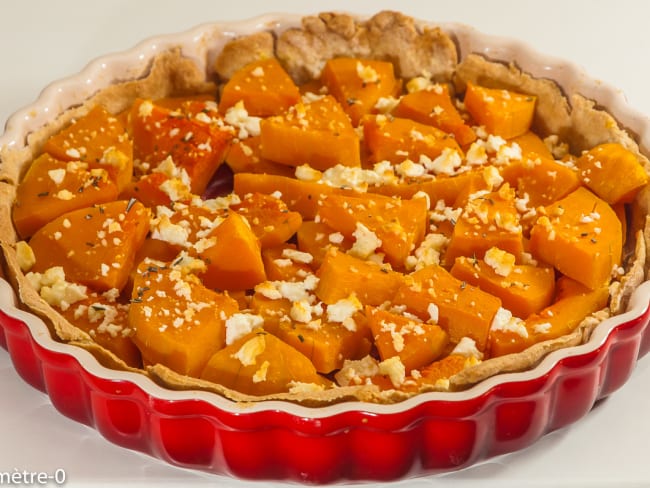 Tarte butternut, bacon et fêta