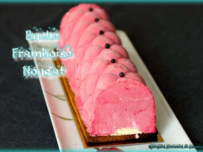 Bûche framboise nougat