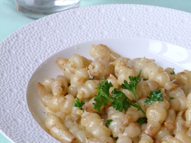 Crosnes persillés à la crème et à l'échalote