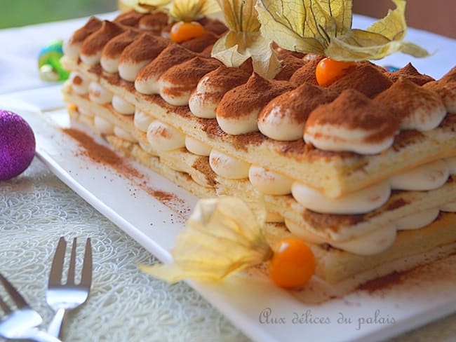 Bûche au mascarpone façon tiramisu de Noël