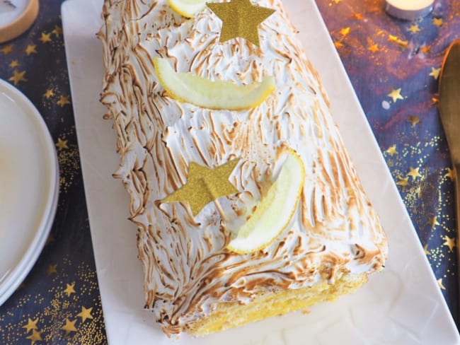 Bûche de Noël au citron meringuée