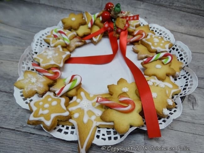 Couronne de Noël en biscuits sablés