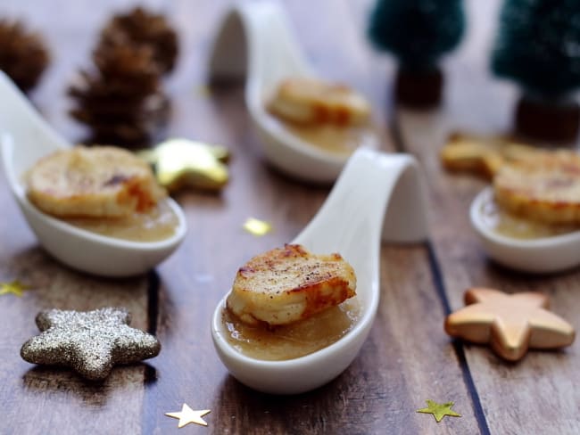 Amuse-bouche au boudin blanc maison et pommes