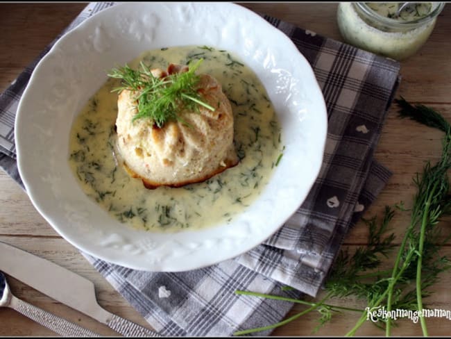 Flans de poireaux et crevettes sauce citronnée