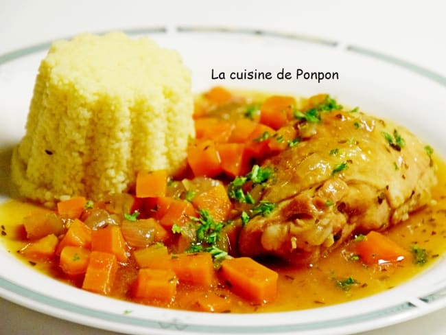 Poulet aux carottes, mijoté à la Leffe