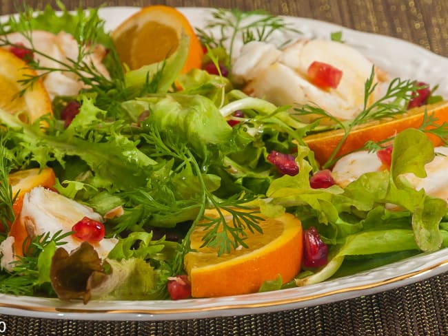 Salade de langouste aux agrumes, vinaigre aux fruits de la passion