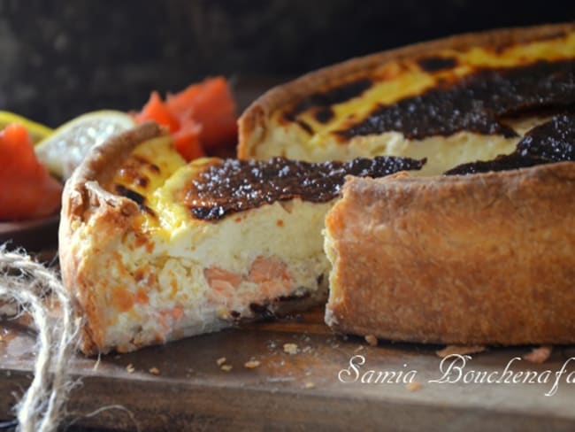 Quiche aux saumons fumé et frais pour une fête