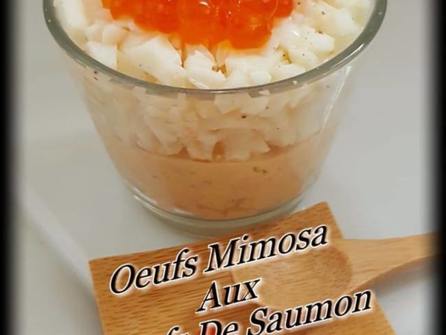 Oeufs mimosa aux oeufs de saumon