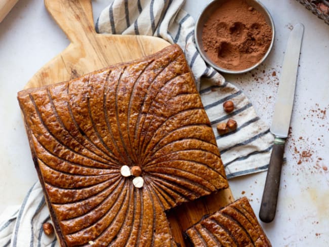 Galette des rois cacao, noisette et praliné