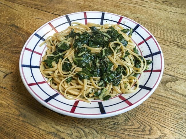 Linguine aux verts de blettes