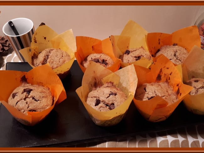 Muffins aux flocons d'avoine sirop d'érable et chocolat