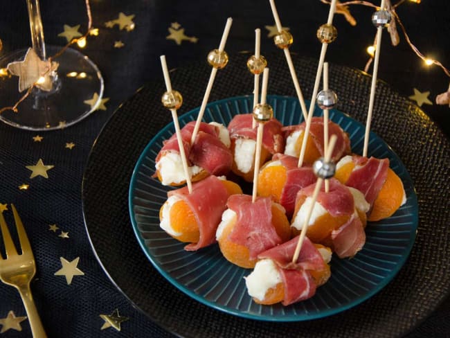 Abricots farcis chèvre jambon cru, bouchées pour l'apéritif