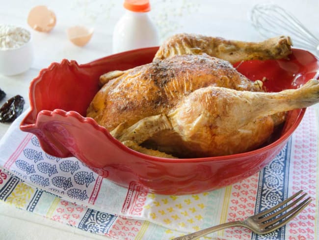 Poulet farci au far breton