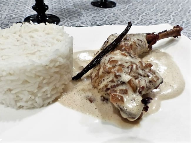 Fricassée de pintade à la vanille et vinaigre balsamique