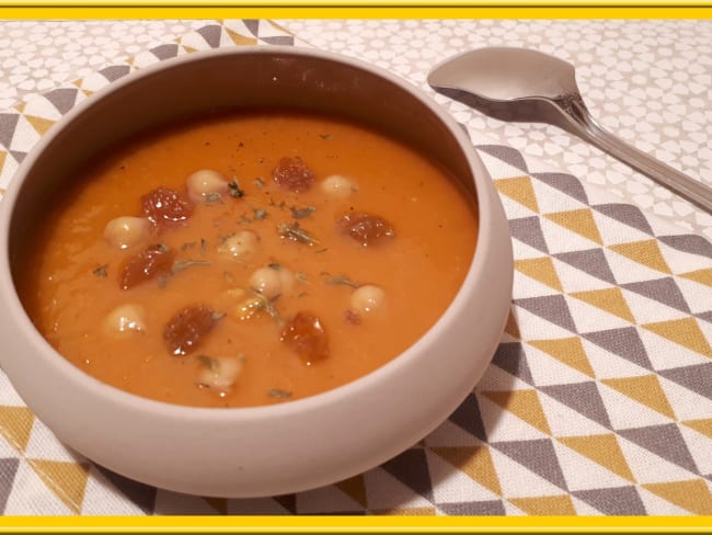 Soupe de Pois Chiches et Carottes à l'Orientale - Recette par Oh la