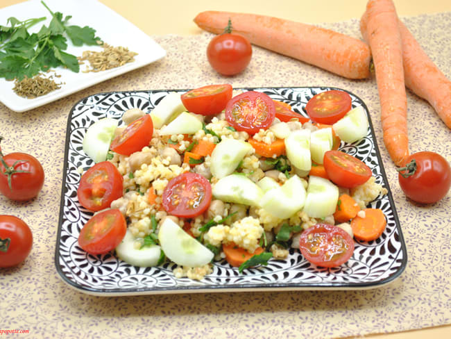 Salade de perles de blé et légumes