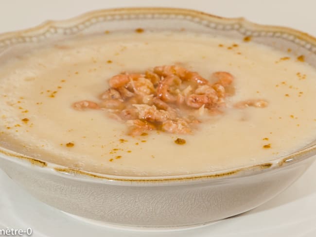 Soupe réconfortante de chou fleur aux crevettes