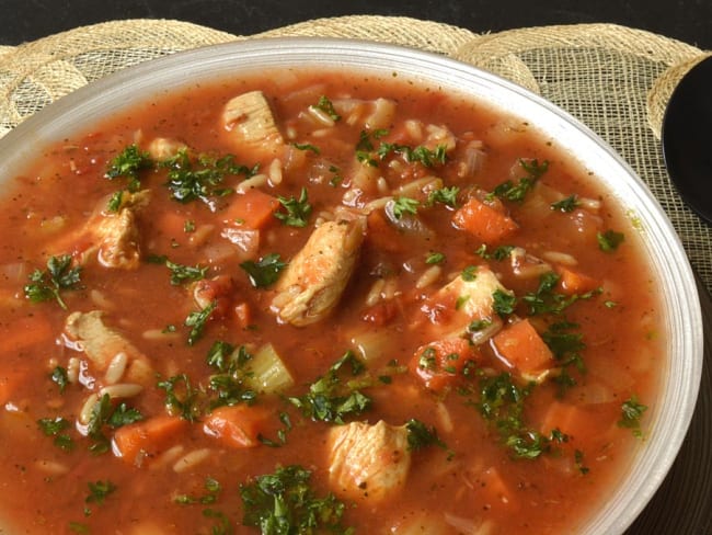 Soupe de poulet au riz