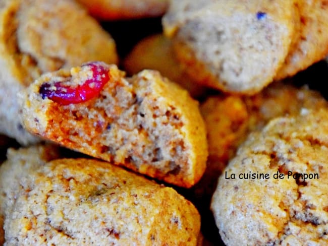 Cookies à la chapelure et cranberries