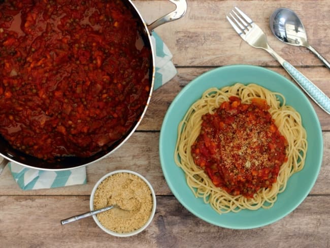 Lentilles façon bolognaise