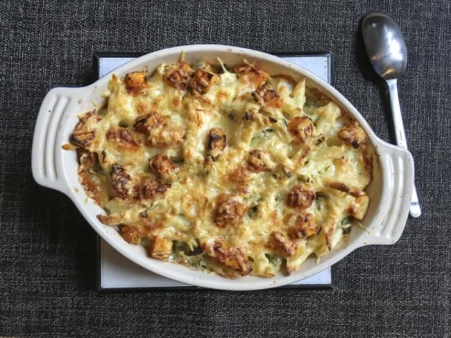 Gratin de penne à la courge bleue de Hongrie