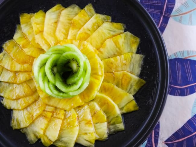 Carpaccio de fruits et sirop pomme-chaï