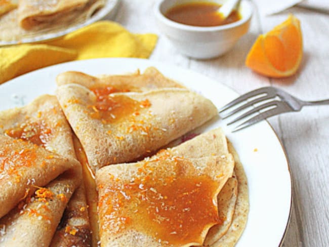 Crêpes vegan au rooibos et sirop orange coco