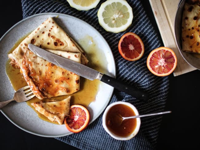 Crêpes au limoncello et à la mandarine